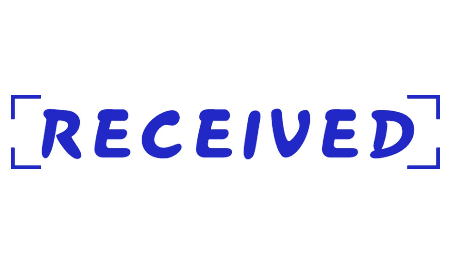 

Printtoo Received Self Inking Rubber Stamp Pre-Inked Office Stamp- Home Office Business Stationery, Black- 42 x 9 синій