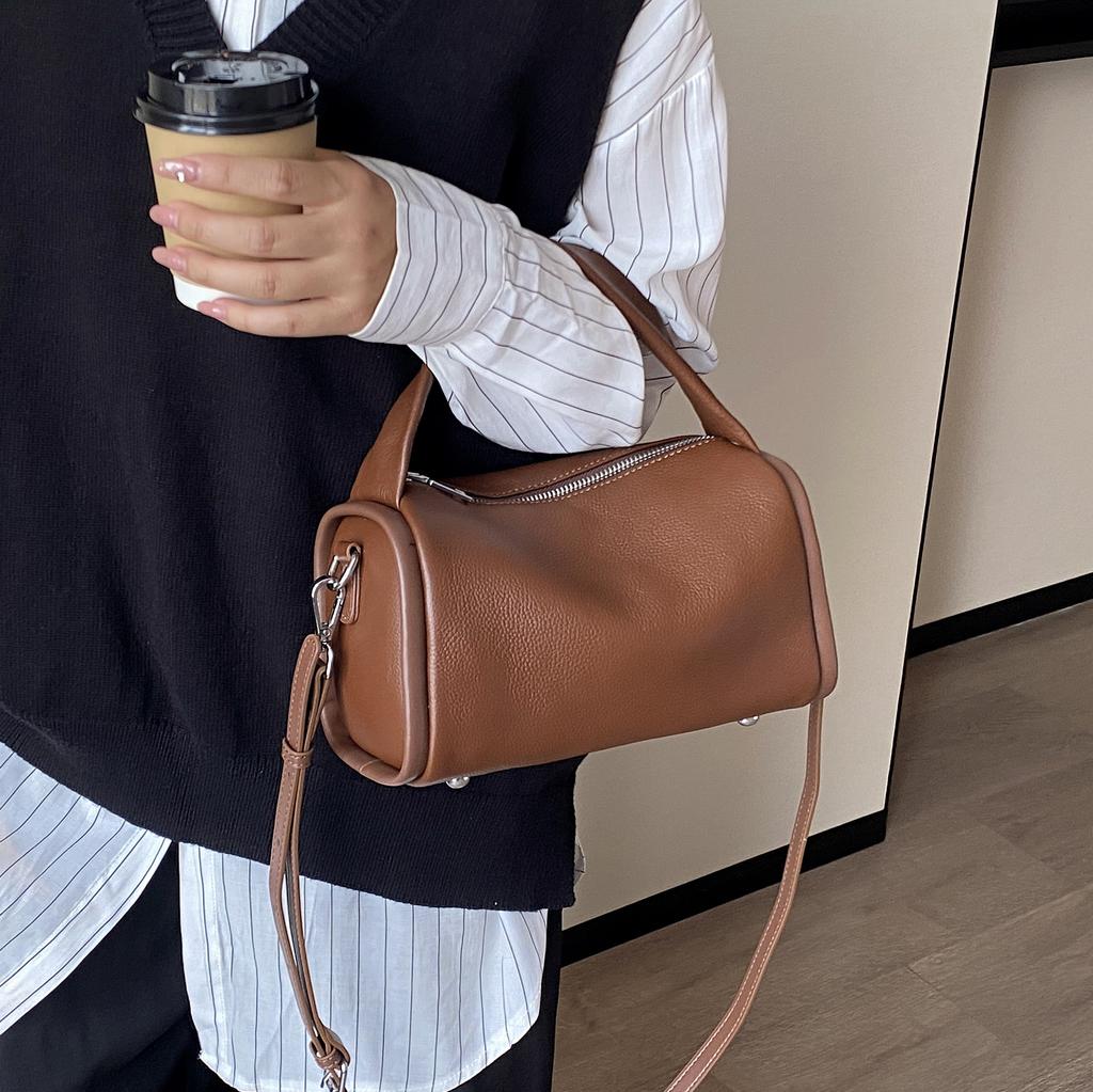 The First Layer Of Cowhide Natural Fall Fashion Pillow Women'S Bag Soft Leather Retro High-End Leather Handbag Shoulder Bag