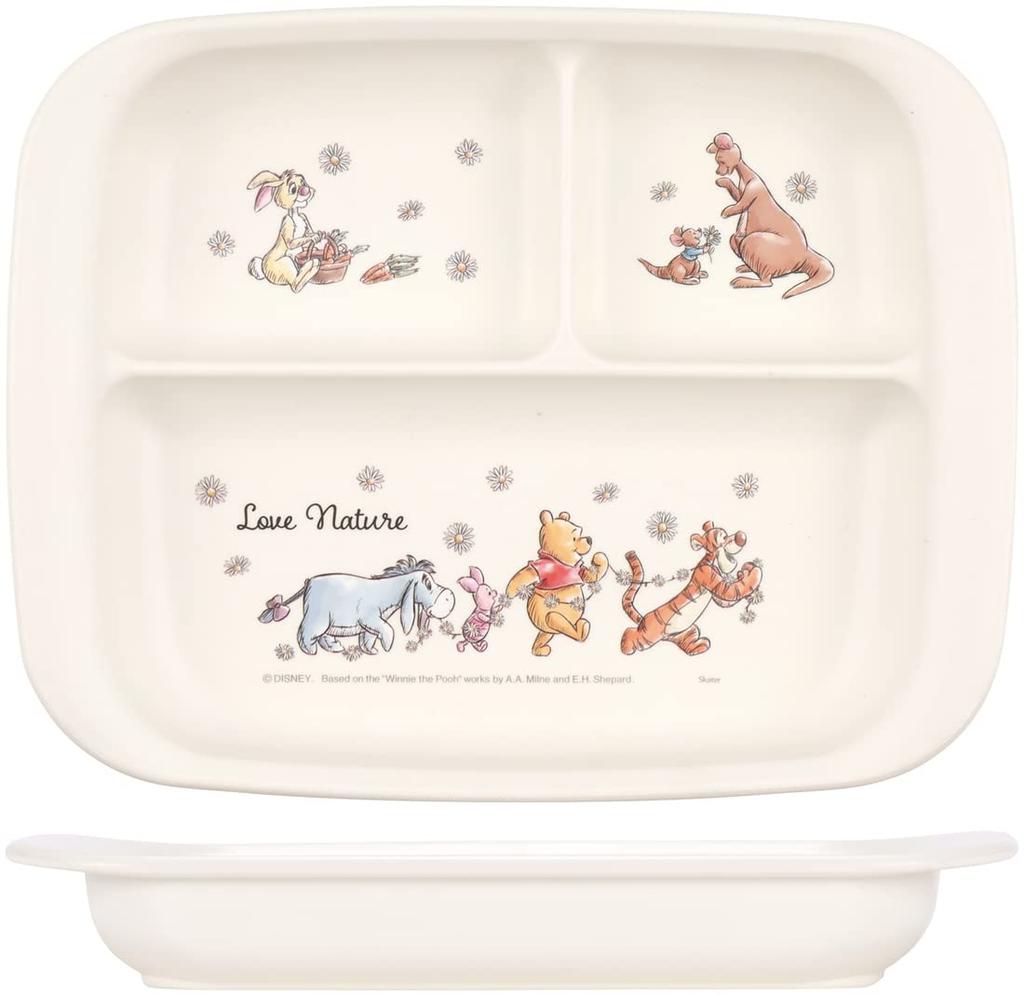 Skater Dětské nádobí Obědový talíř pro děti Antibakteriální plast 470ml Disney Medvídek Pú Piknik XP7AG-A