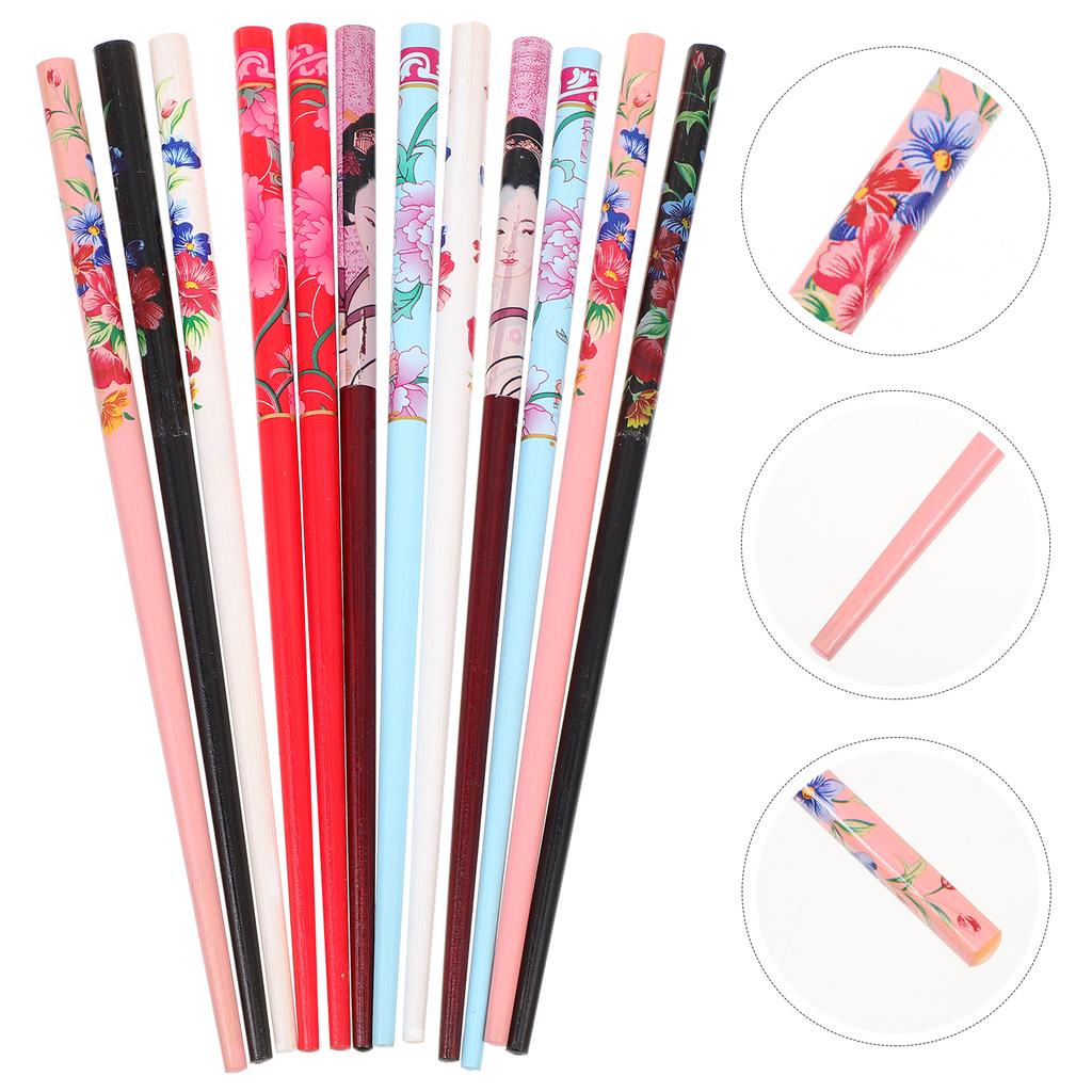 12 Pcs Long Hair Stick Pin Chopsticks for Claw Clips Girls Women Retro Headdress Chinese All-match Miss