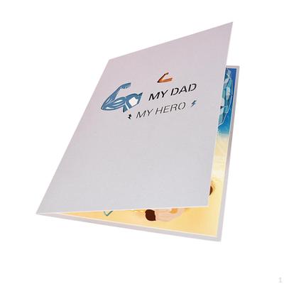 Father's Day Greeting Card Beach Scene from Daughter Son Popup for