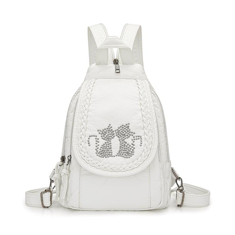 Zaino piccolo Borsa a tracolla multifunzionale Borsa a tracolla Zaino morbido in PU Zaino da donna alla moda