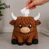 Bathroom Vanity Napkin Storage Simulated Highland Yak Tissue Box, Cute Decorative Paper Dispenser, Waterproof Durable Petg Material Case Matte
