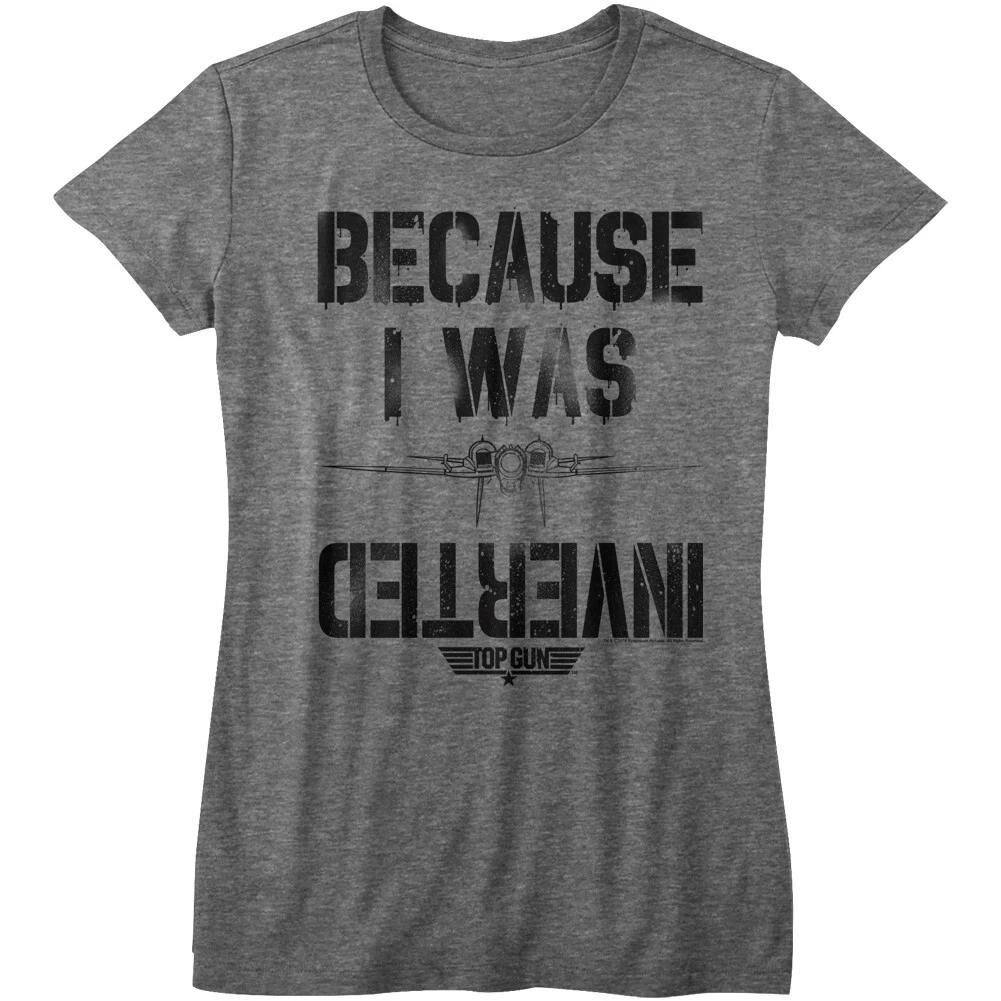 Top Gun Movie Because I Was Inverted Maverick Fighter Jet Women s T Shirt L