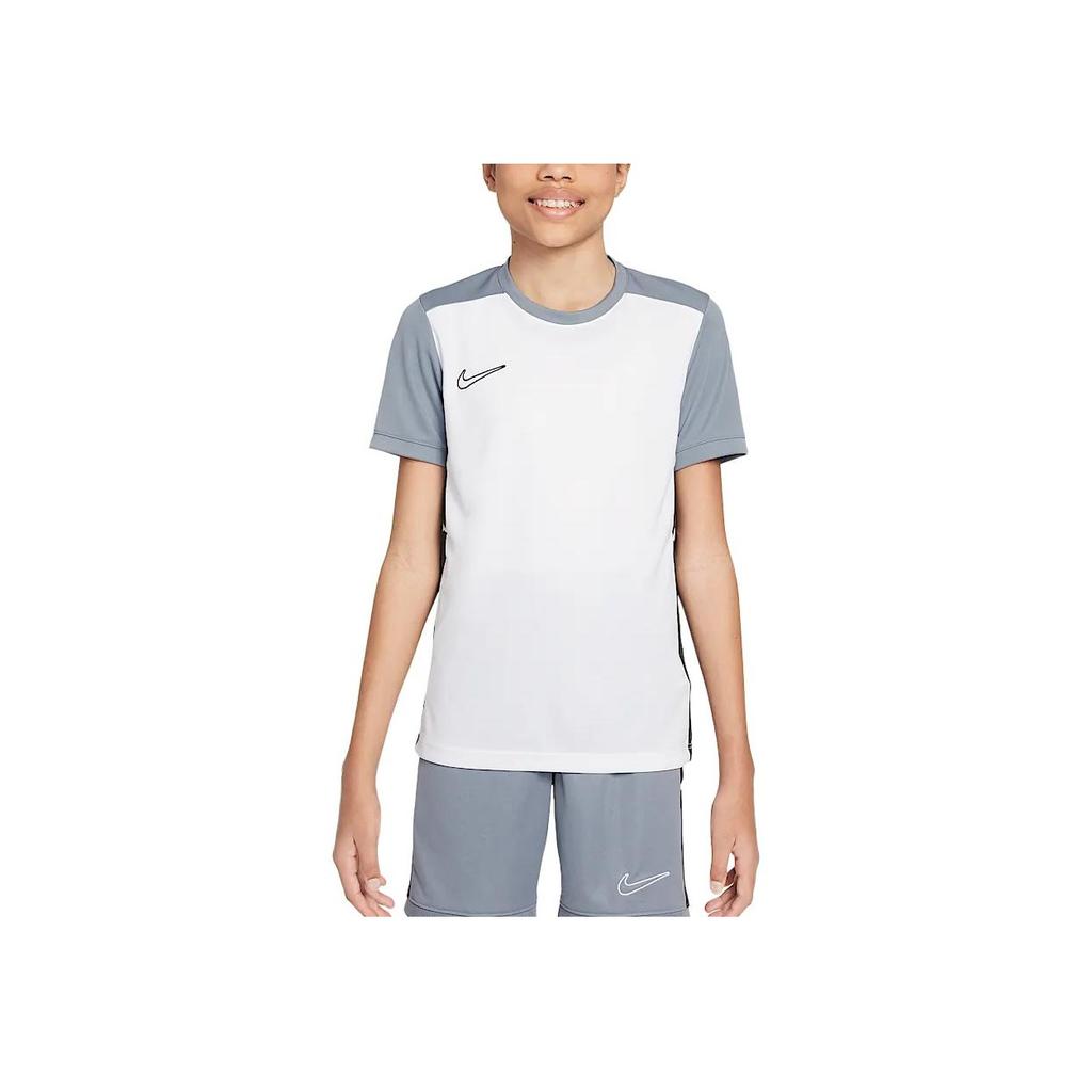 Nike Dri-Fit Academy 25 Dry Comfortable Breathable Quick-Dry Soccer Jersey Short Sleeve Kids Tops White Coal-Black Cool-Gray HJ3716-101
