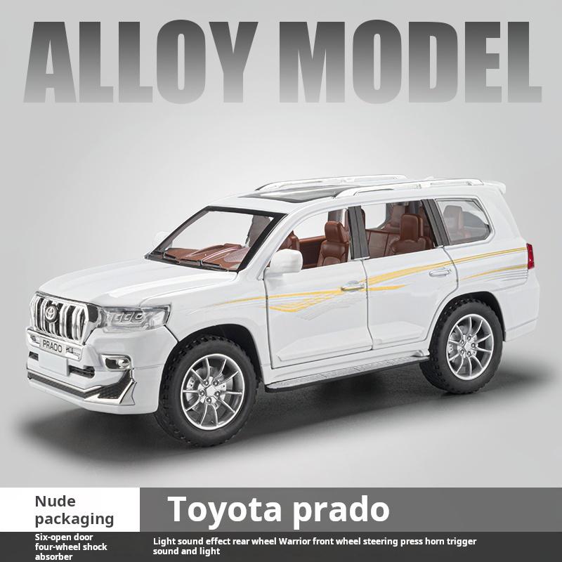

1:24 Toyota Prado Off-Road Vehicle Model Simulated Alloy Car Model Steering Shock Absorption Collection Decoration Light & Sound