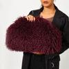 Portable Kiss Lock Clutch Bag Spicy Girl Fluffy Bag Retro Evening Bag  Mobile Phone Bag