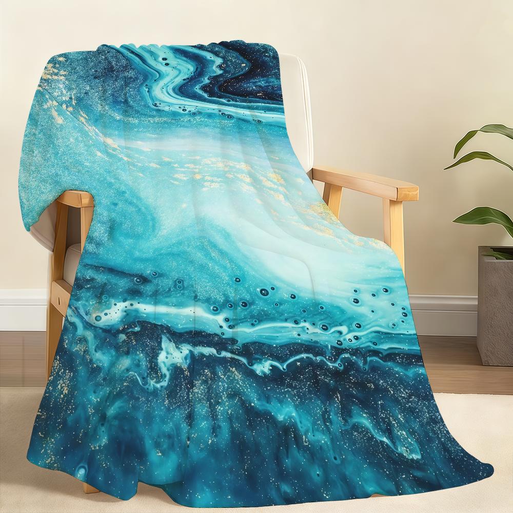 Dark Blue Marble Blanket Soft Throw Blanket for Home Bedroom Bed Sofa Picnic Travel Office Rest Cover Blanket Gift