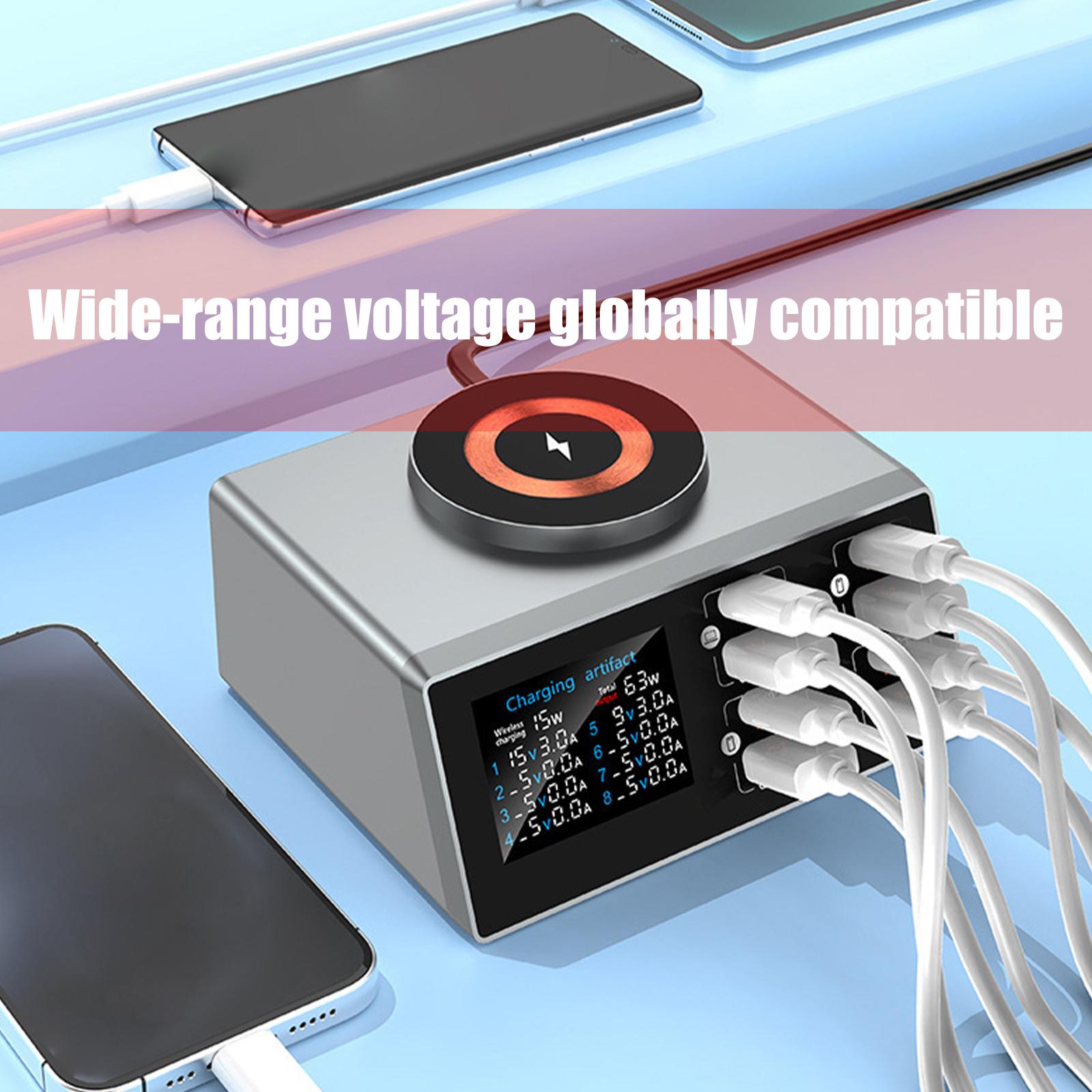 

Advanced 8 Port Desktop Charger 140W Fast Speed Charging Builts In Cooling System And Voltages Display 1