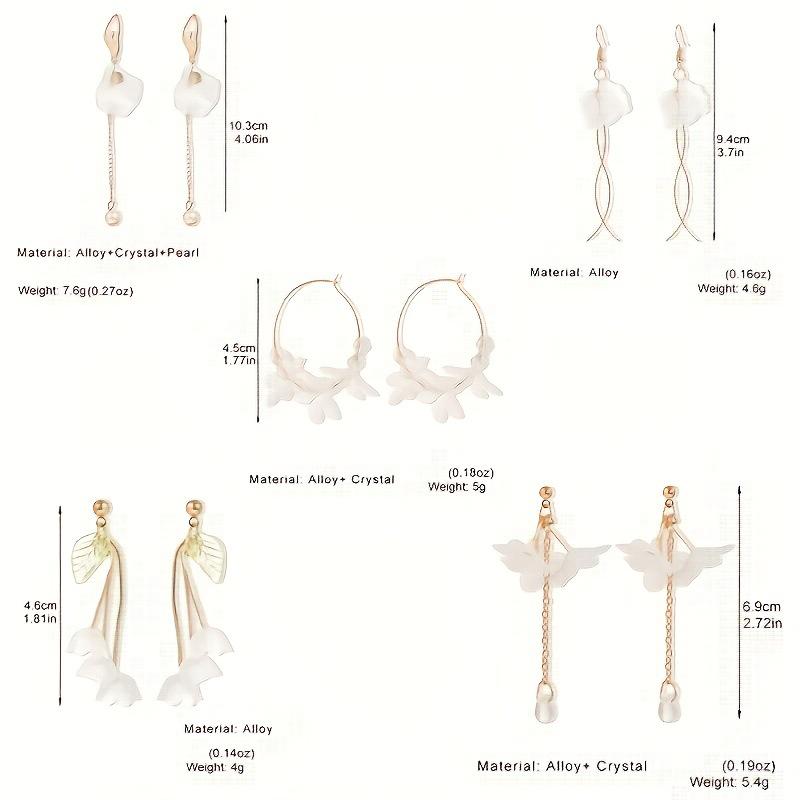 Elegant Tassel Petal Earrings: Semi-Transparent Flower Pendant, Simple Yet Exquisite Design for Women