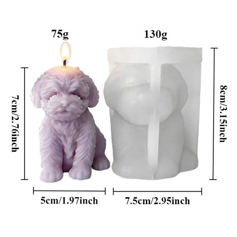 

Cute Teddy Dog Candle Silicone Mold DIY Animal Handmade Soap Aromatherapy Gypsum Crafts Cement Casting Mold Home Decoration