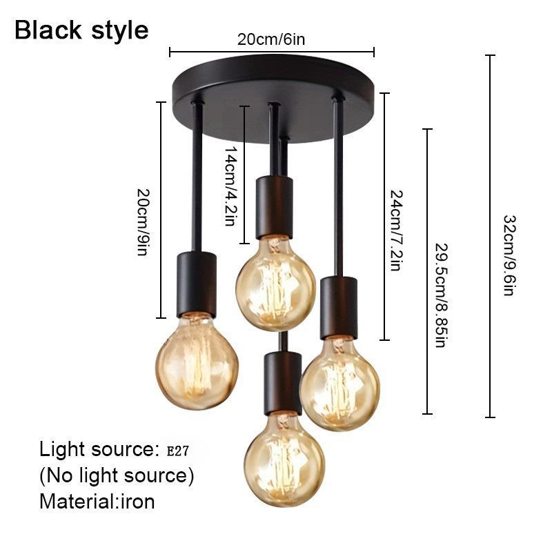Triple-Head Pendant Ceiling Light for Bedroom, Study, Living Room & Staircase