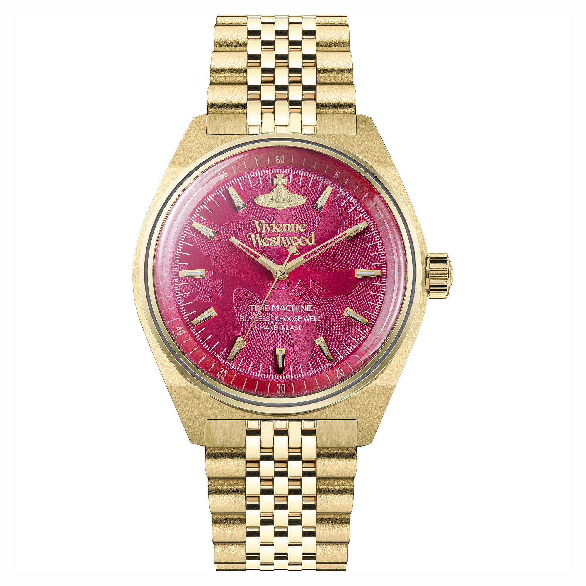 

Vivienne Westwood Quartz Watch Stainless Steel Strap Pink Dial Gift Box Classic Saturn Women watches Fuchsia DWVV251RRGD Regular Watch Box