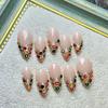 10pcs Luxury Short French Full Drill Handmade Fake Nails Elegant Lady Press On Nails