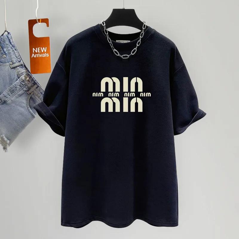 Summer Y2k Chic Fashion Letter Casual Loose O-neck Tops Women Clothing Oversized Pure Cotton Short Sleeve T-shirt