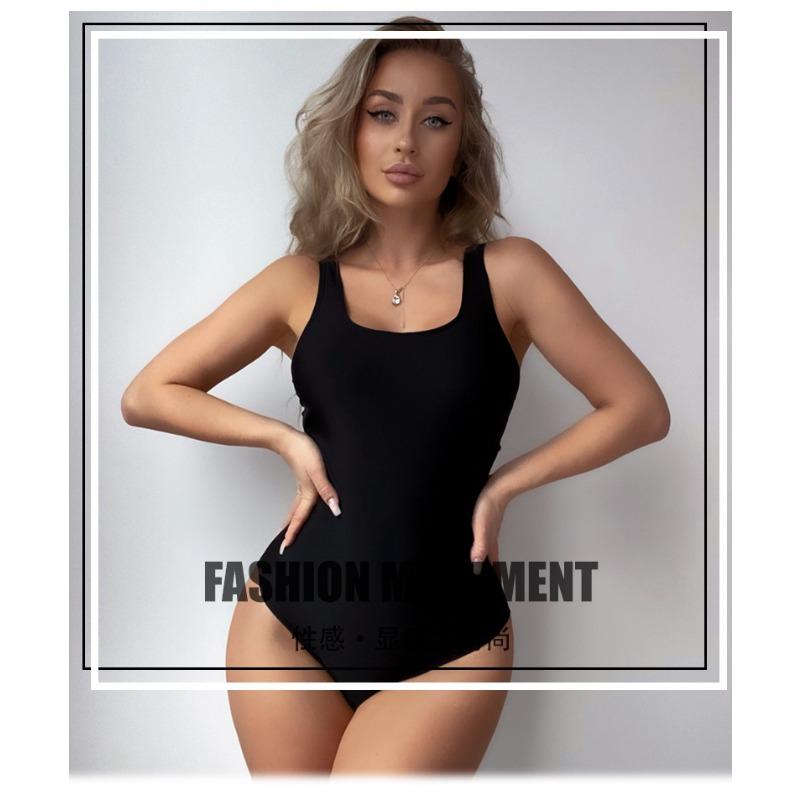 Women S Sexy Solid Slim Fit One Piece Swimsuit