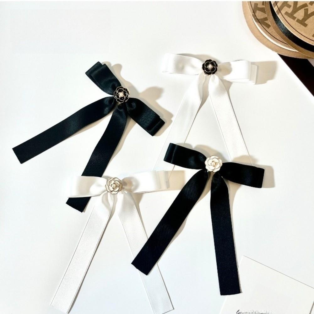 White Black Ribbon Pin Pearl Funerals Memorial Pin Fashion Black Bow Brooch Pin  Occupation