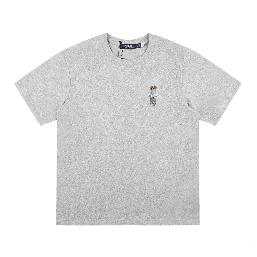 Ralph Lauren Summer Men's and Women's 100% Cotton Polo Bear T-Shirt Embroidered Logo Casual Short Sleeve Tee