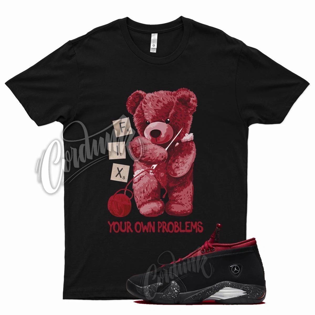 

Black FIX T Shirt for J1 14 Low Iconic Red Lipstick Gym Red XL