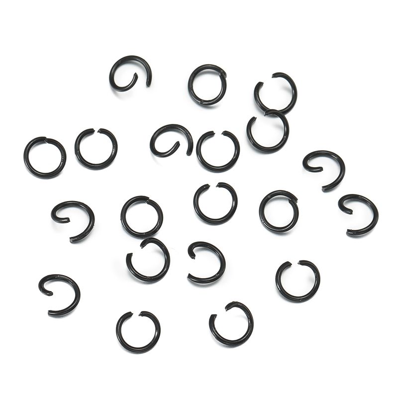 

Iron Open Ring Handmade Single Ring Connecting Ring DIY Beaded Bracelet Necklace Jewelry Accessories Material Black(200 one) 10mm
