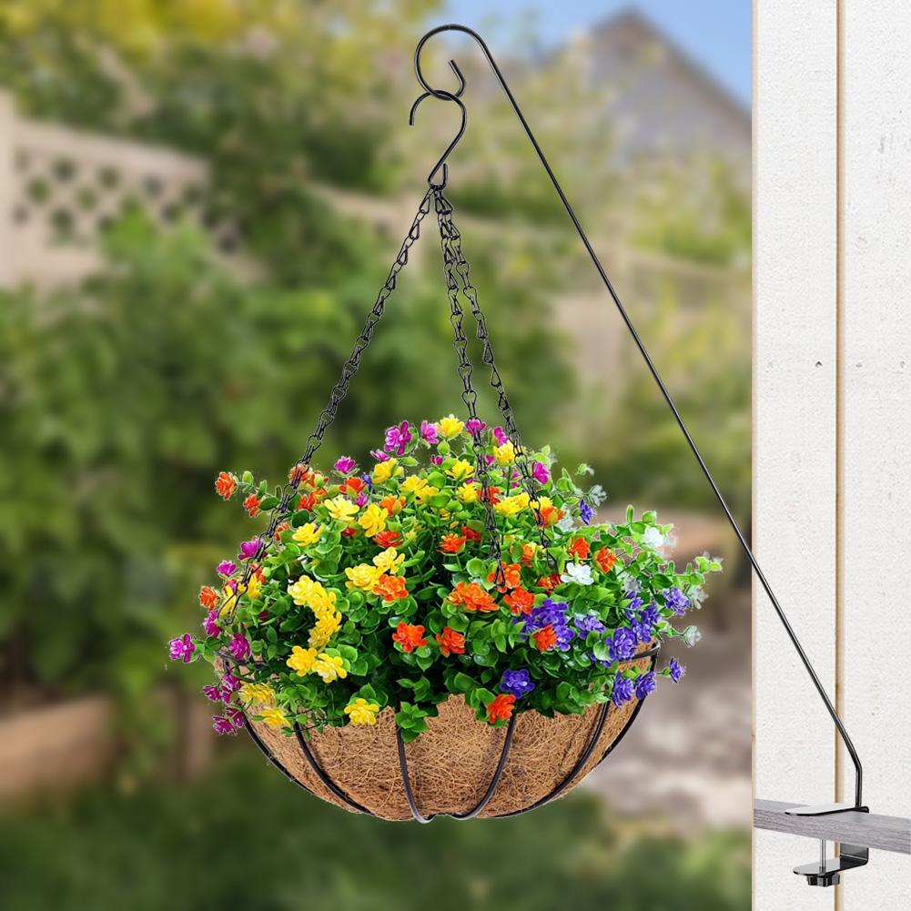 Heavy Duty Deck Hook Clamp On Deck Hook Multi-Function Bird Feeder Hanger Hook Extended Plant Hanger for Lanterns Wind Chimes