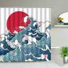 Koi Fish Print Shower Curtain Waves Oil Painting Landscape Bath Screen Waterproof Fabric Background Wall Decor Cloth Curtains