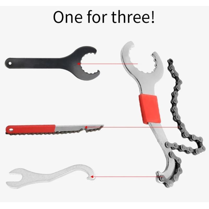 Bicycles Cassette Flywheel Removal Tool with Chain Whip Road Bike Chain Spanners For Smooth And Quick Bike Maintenance