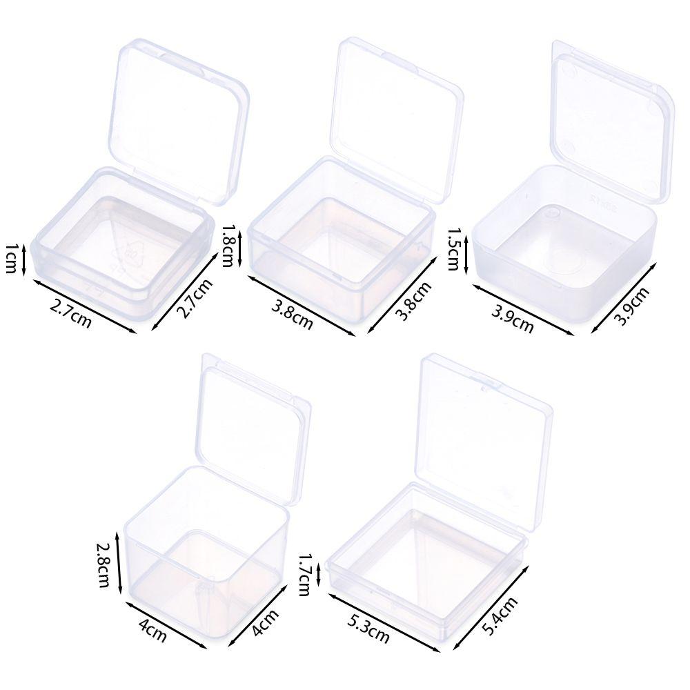 1Pcs Transparent Plastic Beads Storage Box Small Items Crafts Hardware Storage Square Container Case Jewelry Organizer Case