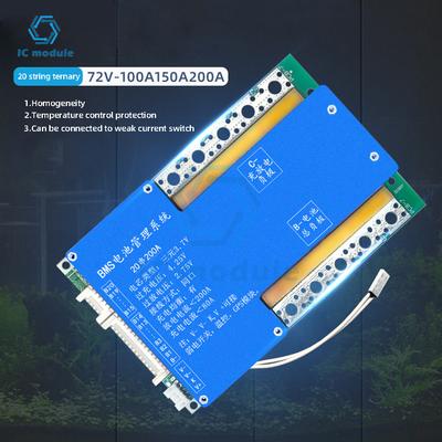 BMS 20S 72V 100A 150A 200A Lithium 18650 Battery Pack Balancer Charge Board Build-in Temperature Control For Escooter/E-bike
