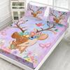 Cute Flower Deer Pattern Mattress Three-Piece Digital Printing Home Bedding Set