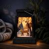 Lámpara de Atmósfera Navideña Luz de Noche LED Retro, Linterna de Cuento de Hadas en Miniatura Pintada a Mano para Decoración de Habitación Estilo Vintage Decoración de Casa Navideña, Luz Cálida