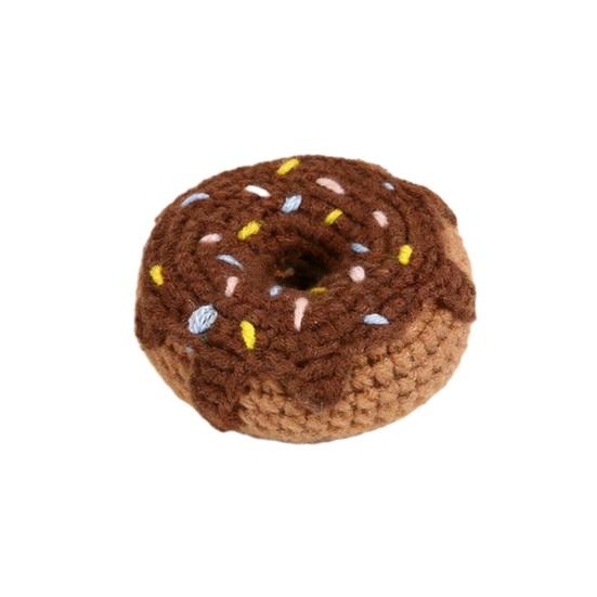 

Knitted Donut Keychain Pendant Hand-Crocheted Donut Shape Bag Charm Cute Keychain Pendant for Friends Accessories Gifts A кофейный