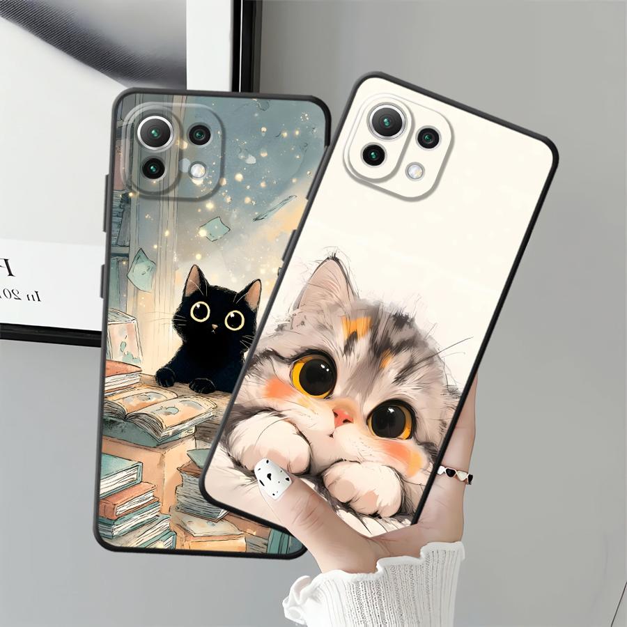 Case for Xiaomi Mi 13 Lite 14 11 12X 12T Pro 11T 12 10T Funda Phone Cover Cartoon Cat