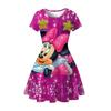 New Mickey Minnie Christmas 2D Printed Short Sleeve Dress Fashion Girls Princess Dress