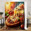 Cheese Pizza Fantasy Scene Print Blanket Soft and Cozy Perfect for the Living Room Bed Sofa or a Nap,gift