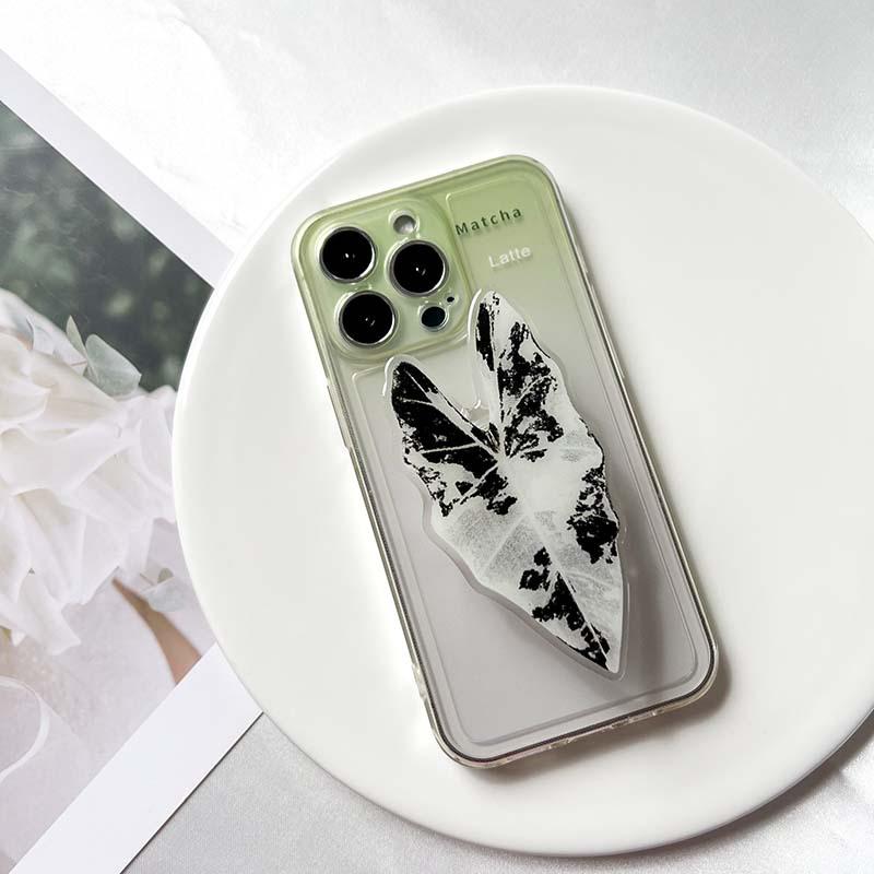 Najlepiej sprzedający się wysuwany stojak na telefon z motywem liścia i przezroczystym wykończeniem epoksydowym