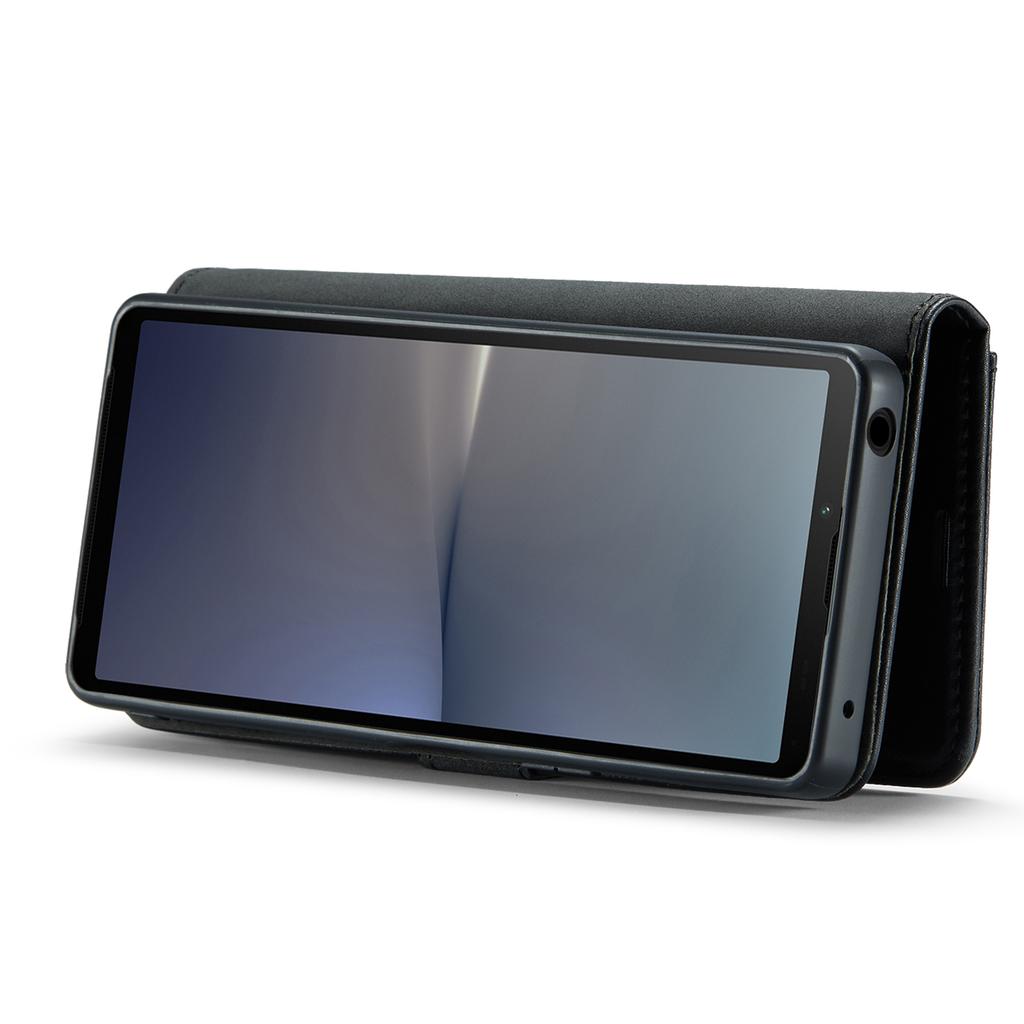 DG.MING Detachable Magnetic Phone Case for Sony Xperia 10 V Shockproof Split Leather Wallet Phone Cover