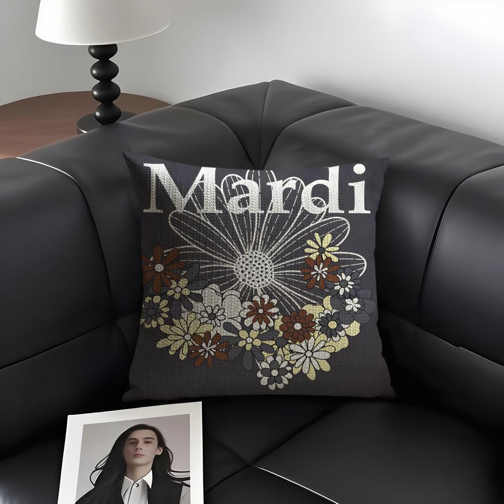 M-Mardi Brand Cushion Cover Natural Linen Organic Fabric Double-Sided Printing Sofa Home Decor Gift Pillow Case