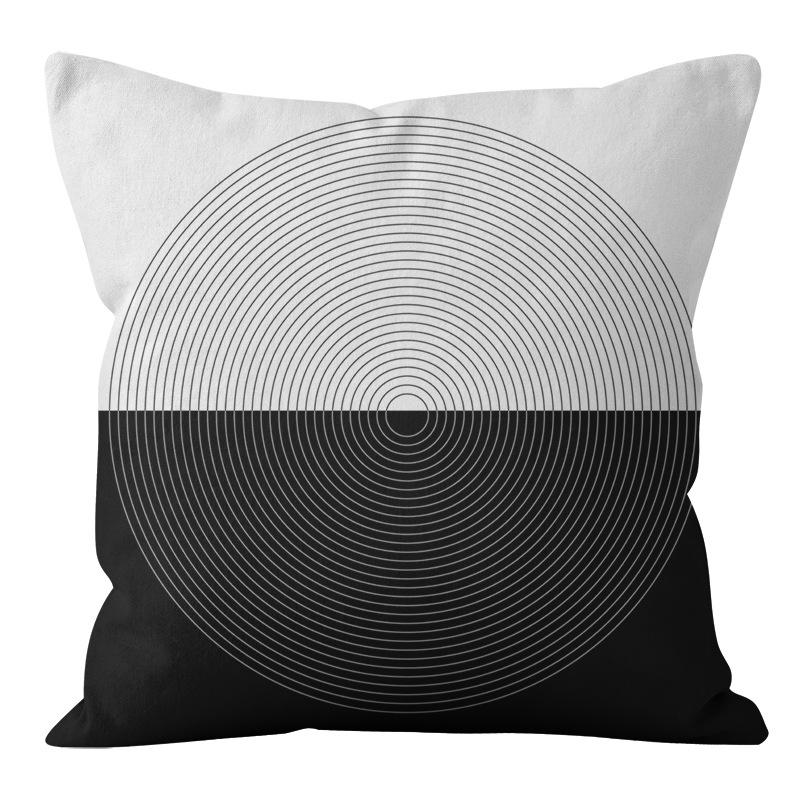 Cartoon Black and White Abstract Pattern Home Sofa Pillowcase