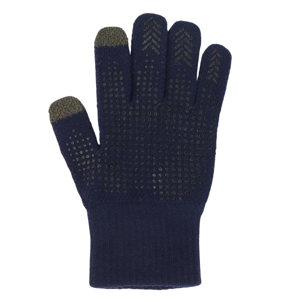 Mizuno Pro Breath Thermo Knit 12JYAA0114 Gloves, (Navy/FF/Men's, Women's)