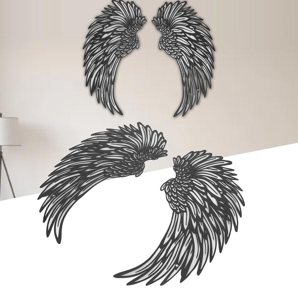 Metal Angel  Wall Decor with Lights Double Sided Warm Light Frosted Angel  Wall Sculptures