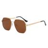 Retro metal large frame men's double beam polarized sunglasses driver driving sunshade sunglasses fishing glasses toad glasses