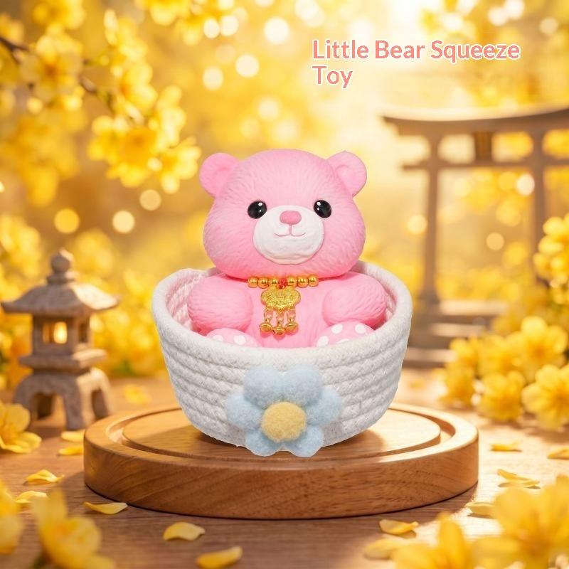 Squeeze Bear Fidget Toy BPA-free TPR High Elasticity Durable Stress Relief Toy for Kids Travel Daily Calming Gifts