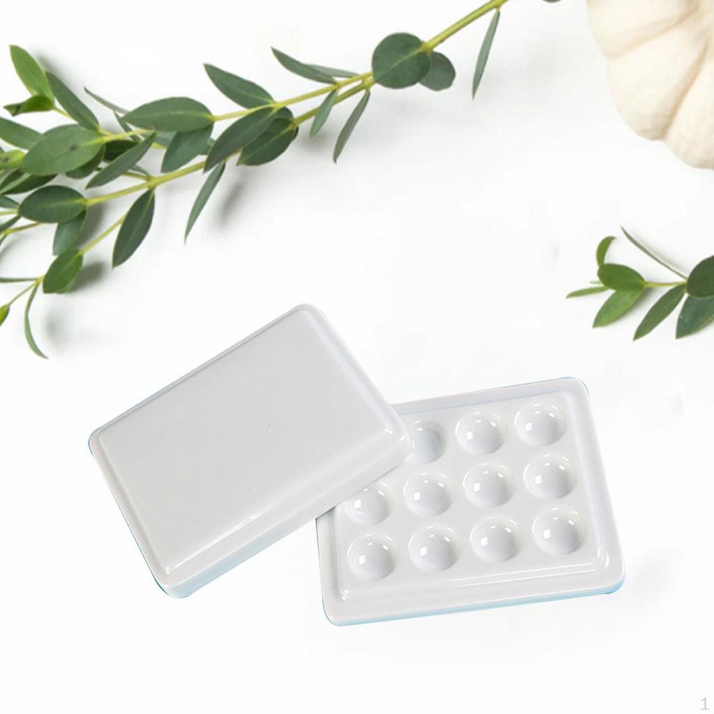 Paleta na barvy, Míchací podložka s víkem, 12 přihrádek Přenosné umělecké barvy na akvarel