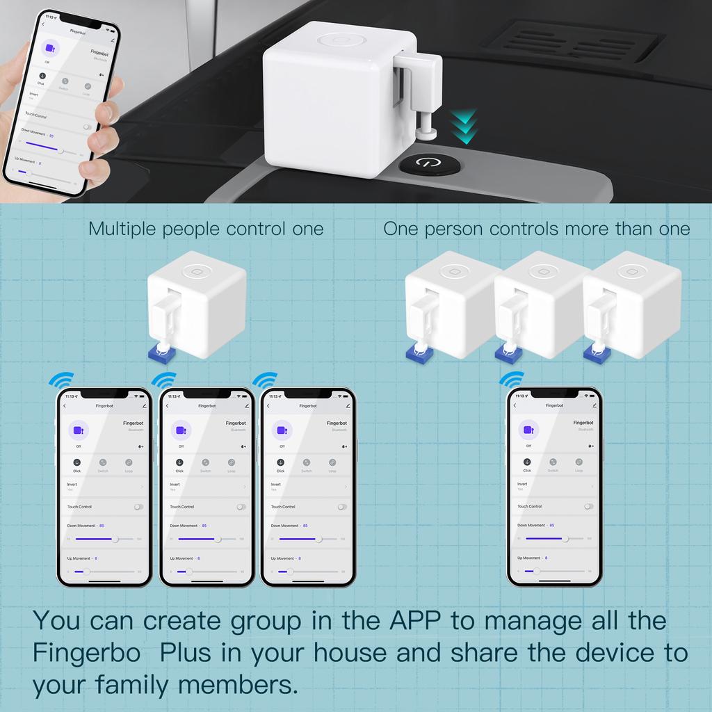 Tuya ZigBee Finger-bot Plus Smart Touch-Taste Schalter Arme Bluetooth Finger Roboter Smart Home Automation Funktioniert mit Alexa Google