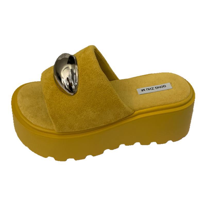 Women's shoes 2025 summer open-toed flat-bottomed lazy sandals square head with comfortable cool slippers