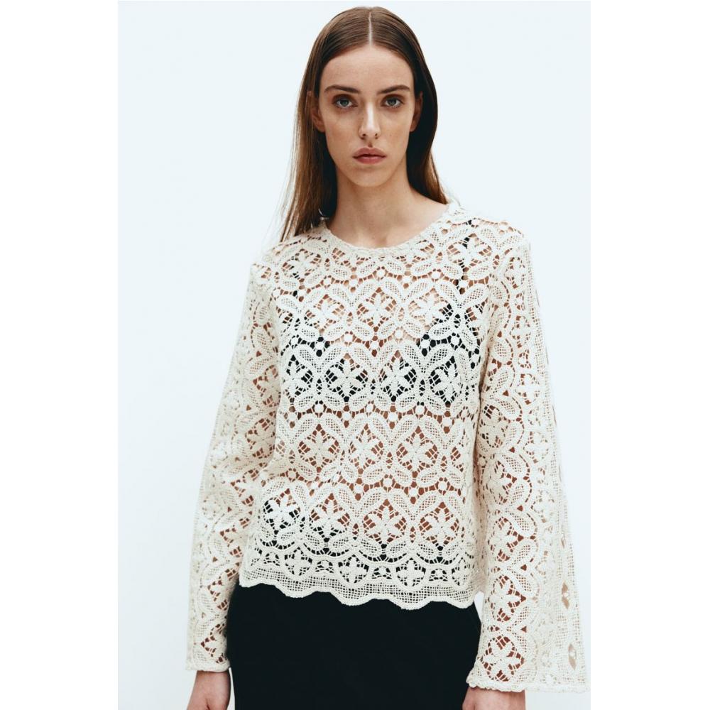 

HM кружевная блузка кремового цвета