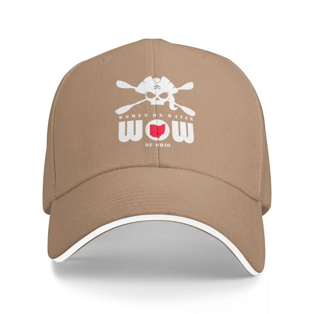 WOW  Alternative Logo In White for Dark Apparel Baseball Cap Mens Big Size Hat Mountaineering For Women Mens