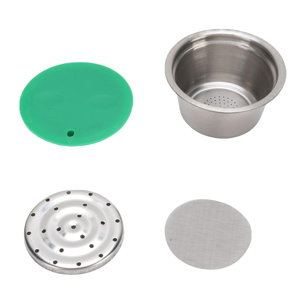 Kaffeekapsel aus Edelstahl Wiederverwendbar Nachfüllbar Kaffeepad-Becher mit Silikondeckel Passend für Dolce Gusto Kaffeemaschine