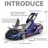 1:18 Scale Lambor LP770 Car Model Toy Metal Die-cast Shock Absorption Vehicles Sound Light Supercar Models Gifts for Children